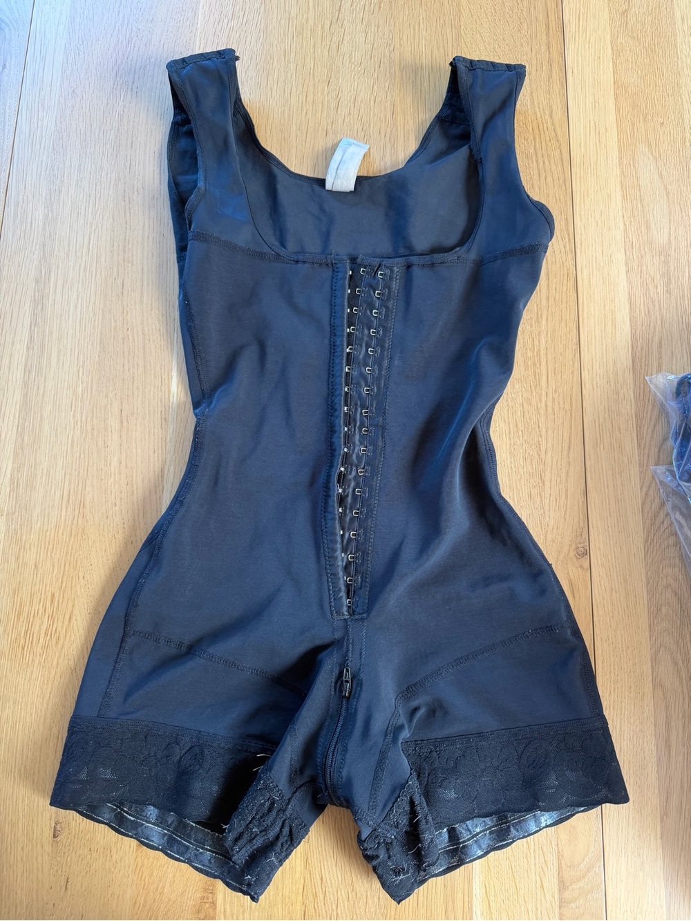 Black Front-Closure Shapewear Bodysuit - Women's Sculpting Short